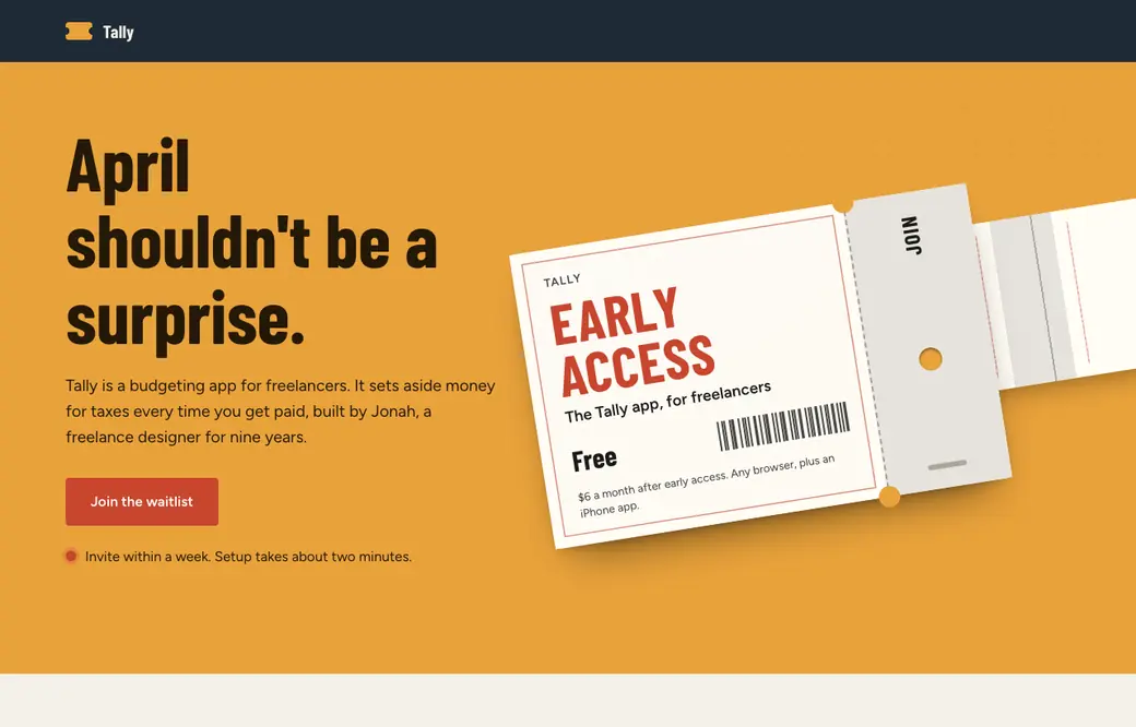 WarmPage design for a app or online service